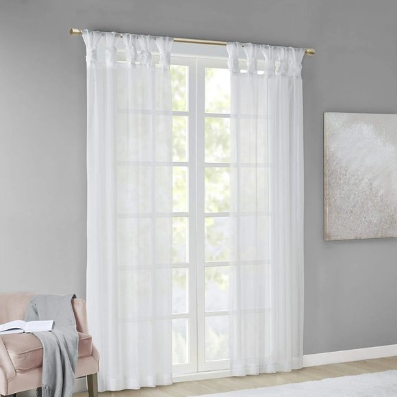 NWT Madison Park Ceres DIY Twisted Tab Sheer Curtain 50"x95" 2 Panels